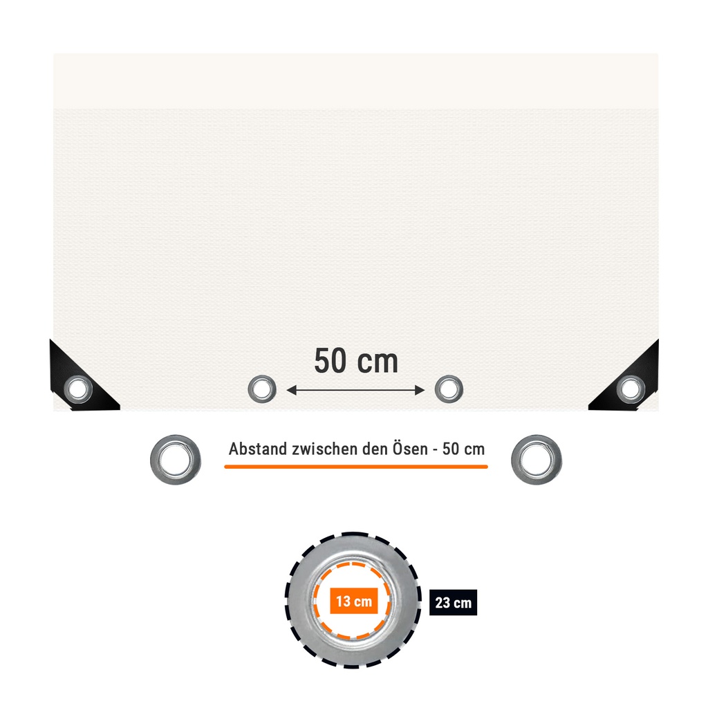 λευκό 650 g/m² PVC 3 x 5m (15m²) μουσαμάς-2