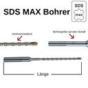 Τρυπάνι σφυριού για SDS-MAX 4-κόπτες Ø 25, 0mm x 520mm μήκος-0