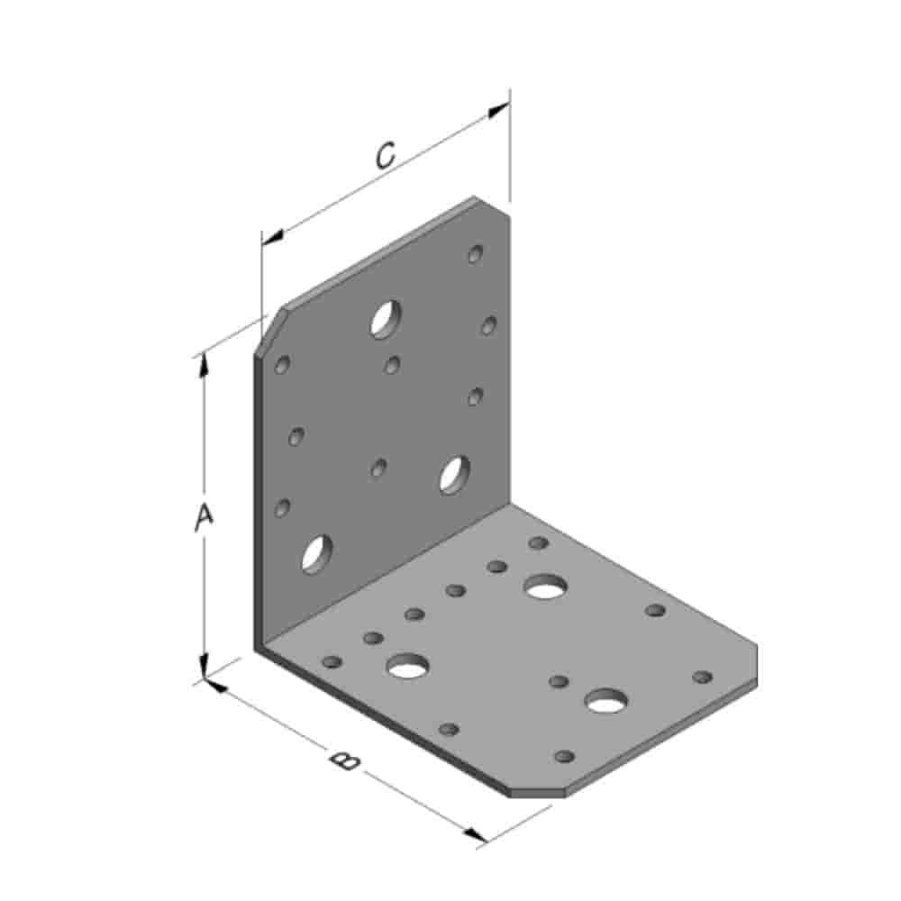 Συνδετήρας γωνίας 103 x 103 x 90 x 3 mm χωρίς νεύρο-0