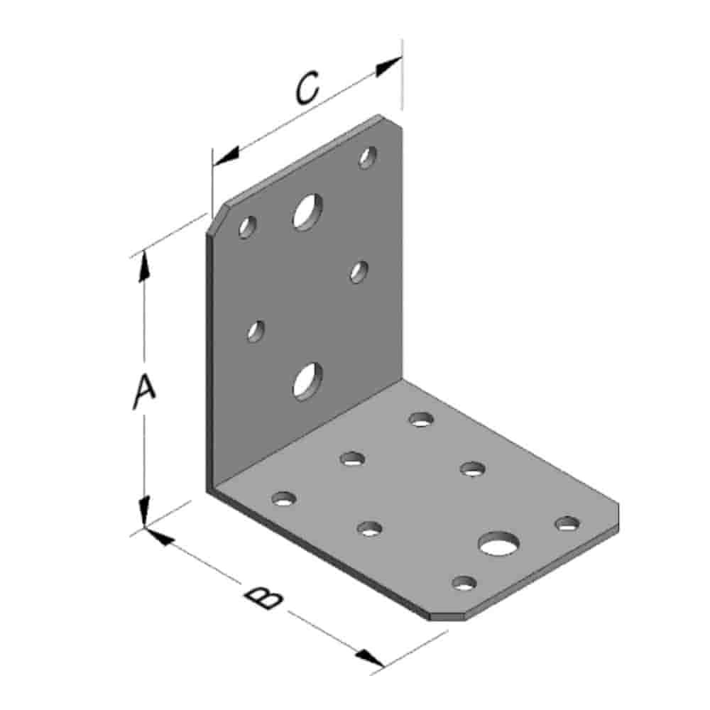 Γωνιακός σύνδεσμος 70 x 70 x 55 x 2 mm χωρίς νεύρο-0