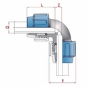 PP PE Σύνδεσμος Σωλήνα 90° Γωνία 2 Συνδέσεις 16 x 16-0