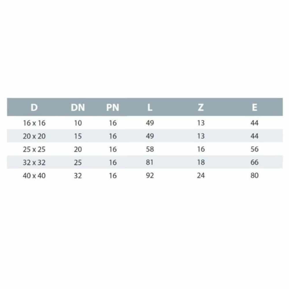 Σύνδεσμος σωλήνα PP PE 90° γωνία 2 συνδέσεις 32 x 32-1