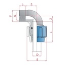 Σύνδεση σωλήνα PP PE 90° γωνία 25 x 3/4" IG-0