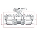 PP PE Σύνδεσμος Σφαιρική Βαλβίδα 40 x 40-0