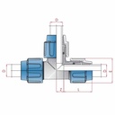 PP PE Σύνδεσμος σωλήνα Τ-κομμάτι 3 συνδέσεις 20 x 20 x 20-0