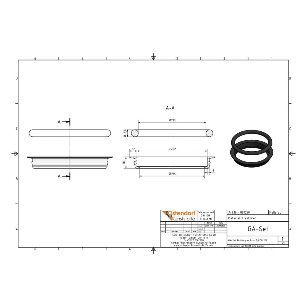 GA-Σετ / Διπλές φλάντζες σε χυτοσίδηρο DN/OD 200-1