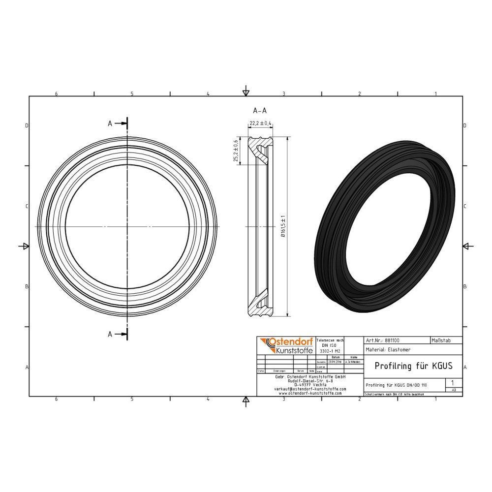 Δακτύλιος προφίλ για KGUS DN/OD 110-2