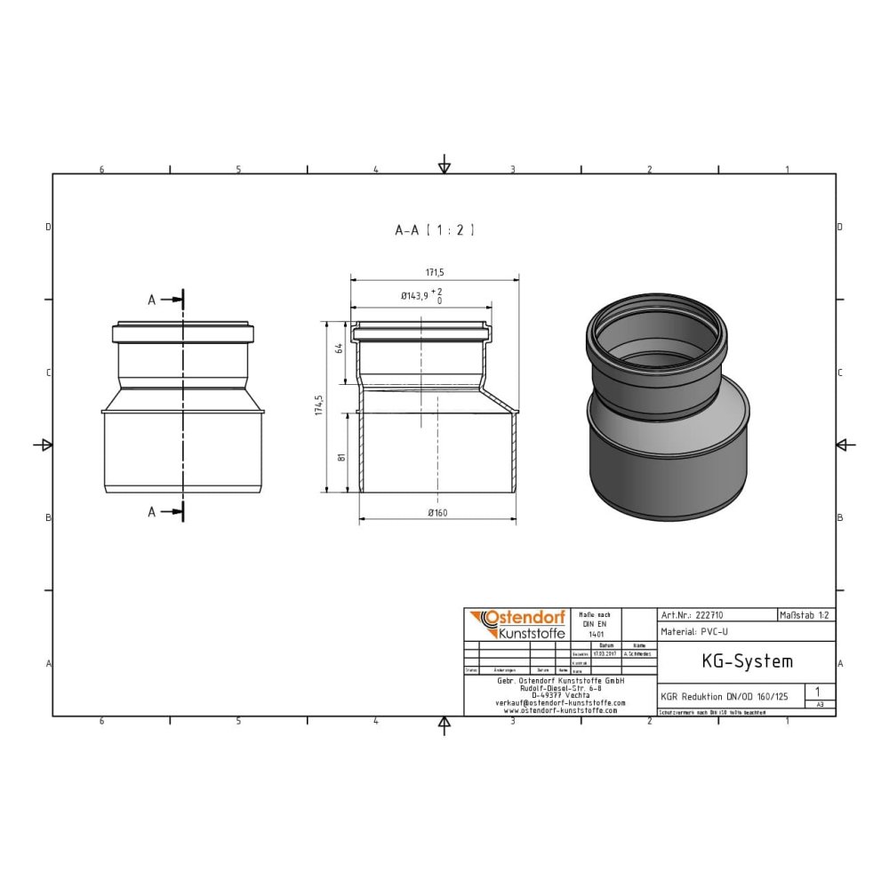 KGR Μείωση DN/OD 160/125-1