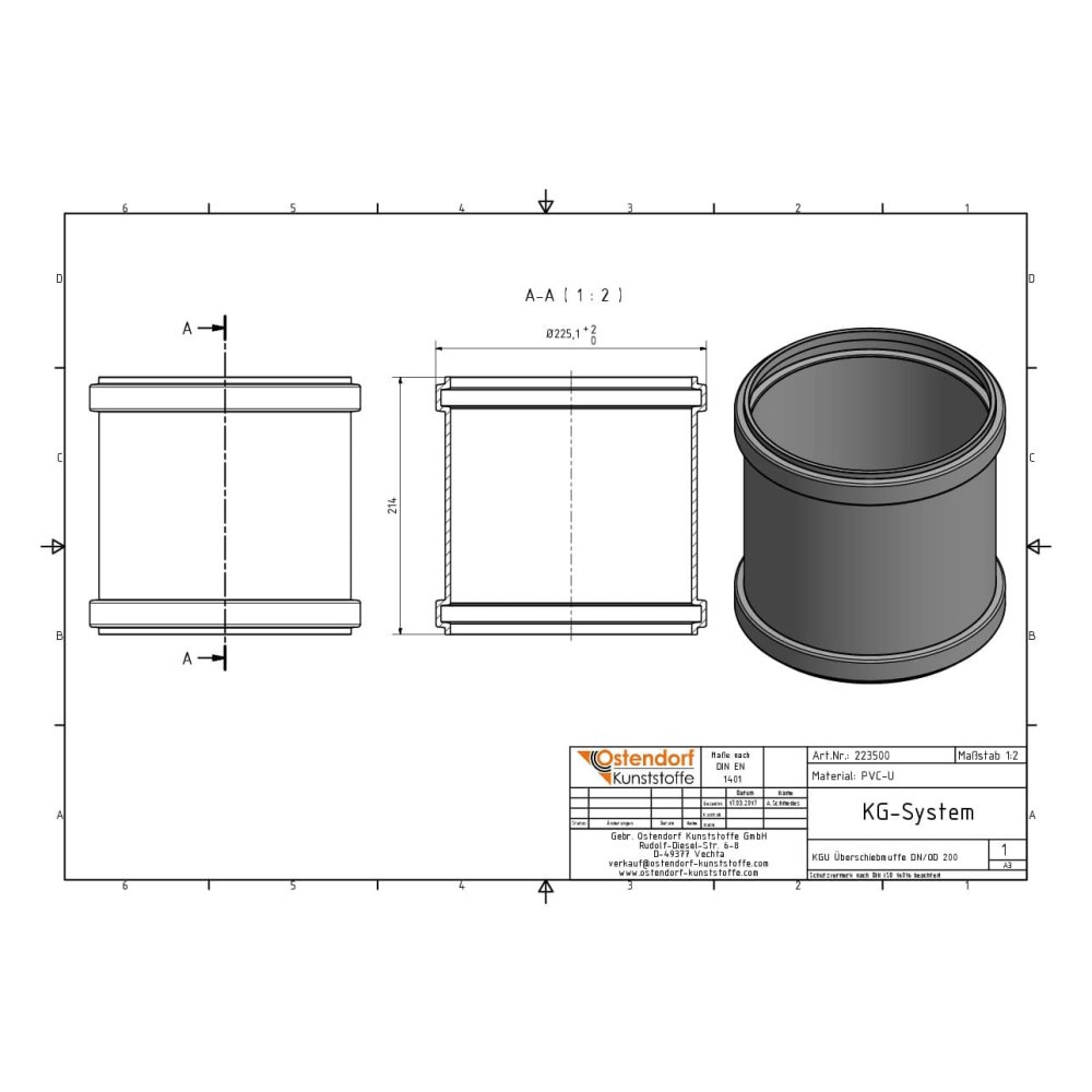 KGU Συρόμενη μούφα DN/OD 200-0