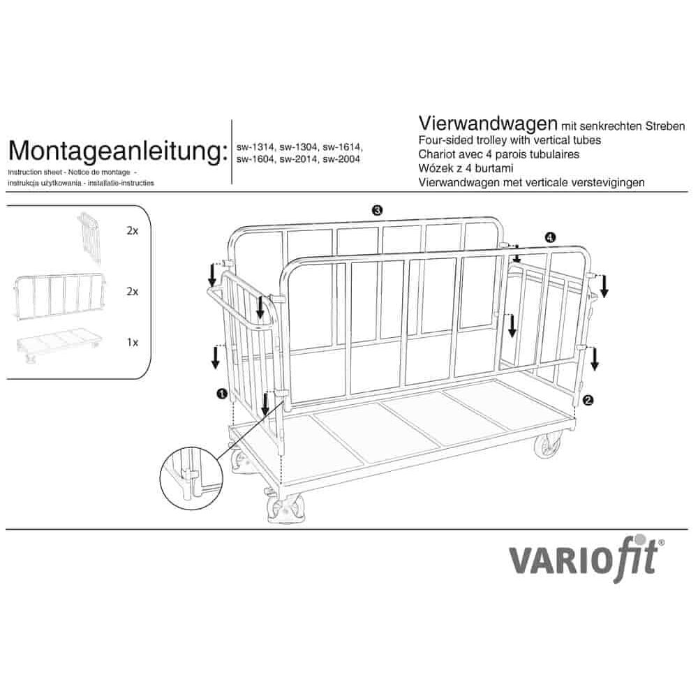 Καρότσι Τεσσάρων Πλευρών 500 kg Τύπος M (TG)-0