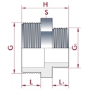 PVC - U Διπλό σπείρωμα μειωμένο AG 2 1/2" x 1 1/2"-0