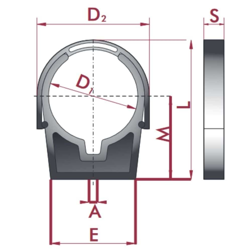 PVC-U Σφιγκτήρας σωλήνα με στήριγμα 50 mm-0