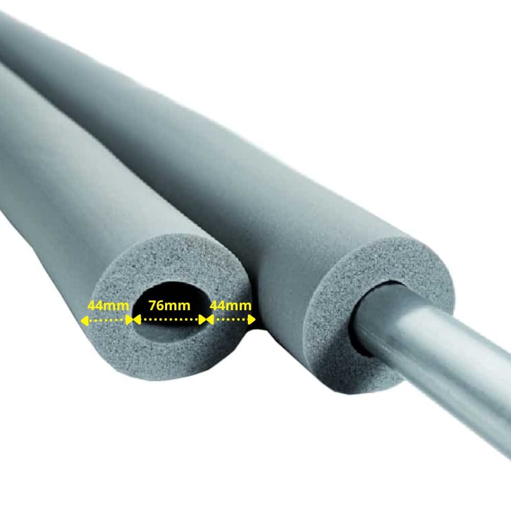 INSUL-TUBE® H PLUS Καουτσούκ 2m Μόνωση Σωλήνων Ø 76 mm x 40 mm Μόνωση 50% GEG-1