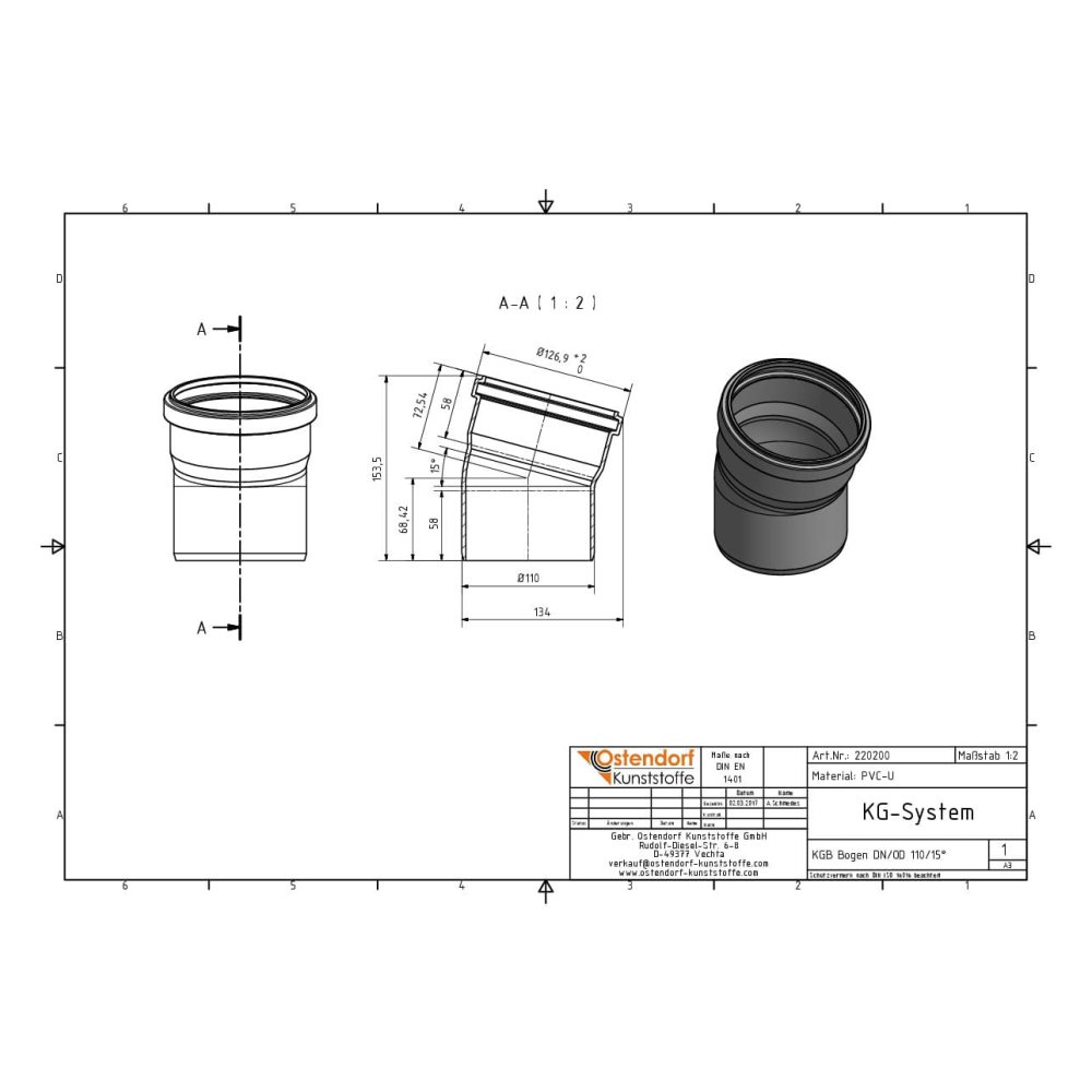 KGB Καμπύλη DN/OD 110 15 Μοίρες-2