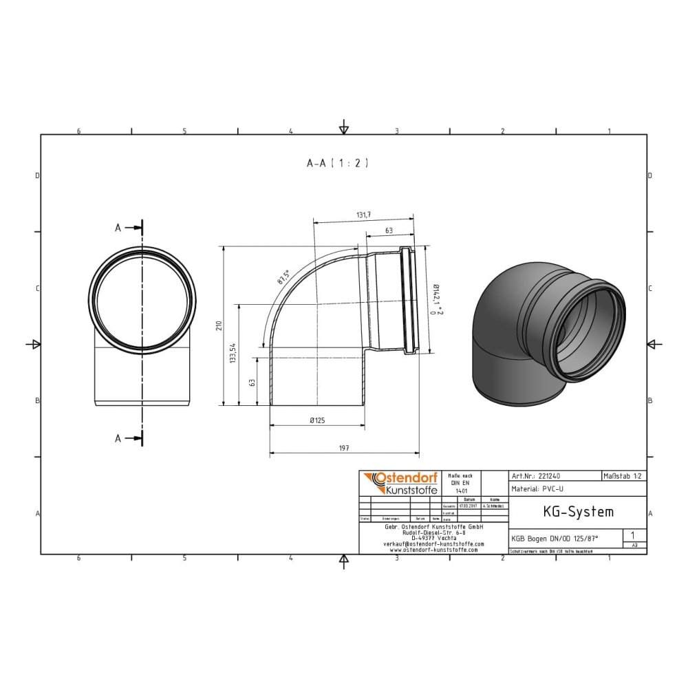 KGB Bogen DN/OD 125 87 Μοίρες-1