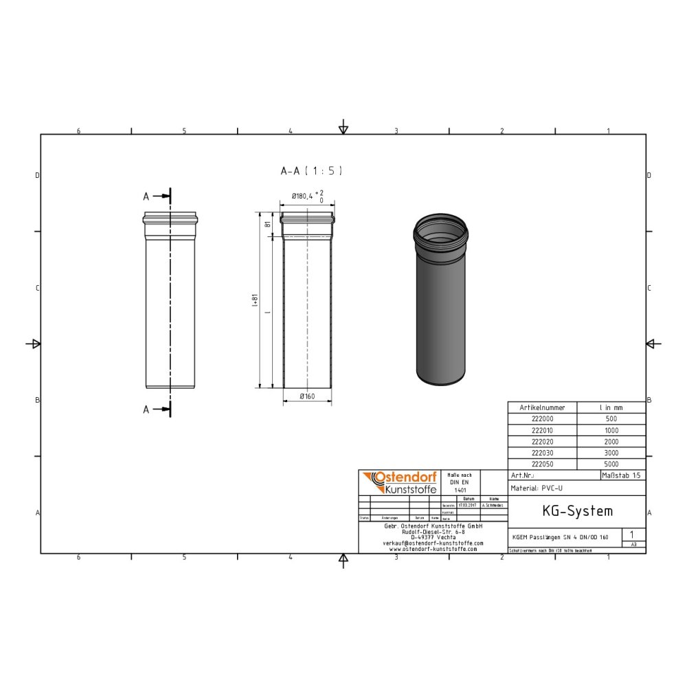 KGEM Σωλήνας SN 4 DN/OD 160 x 2000 mm-1