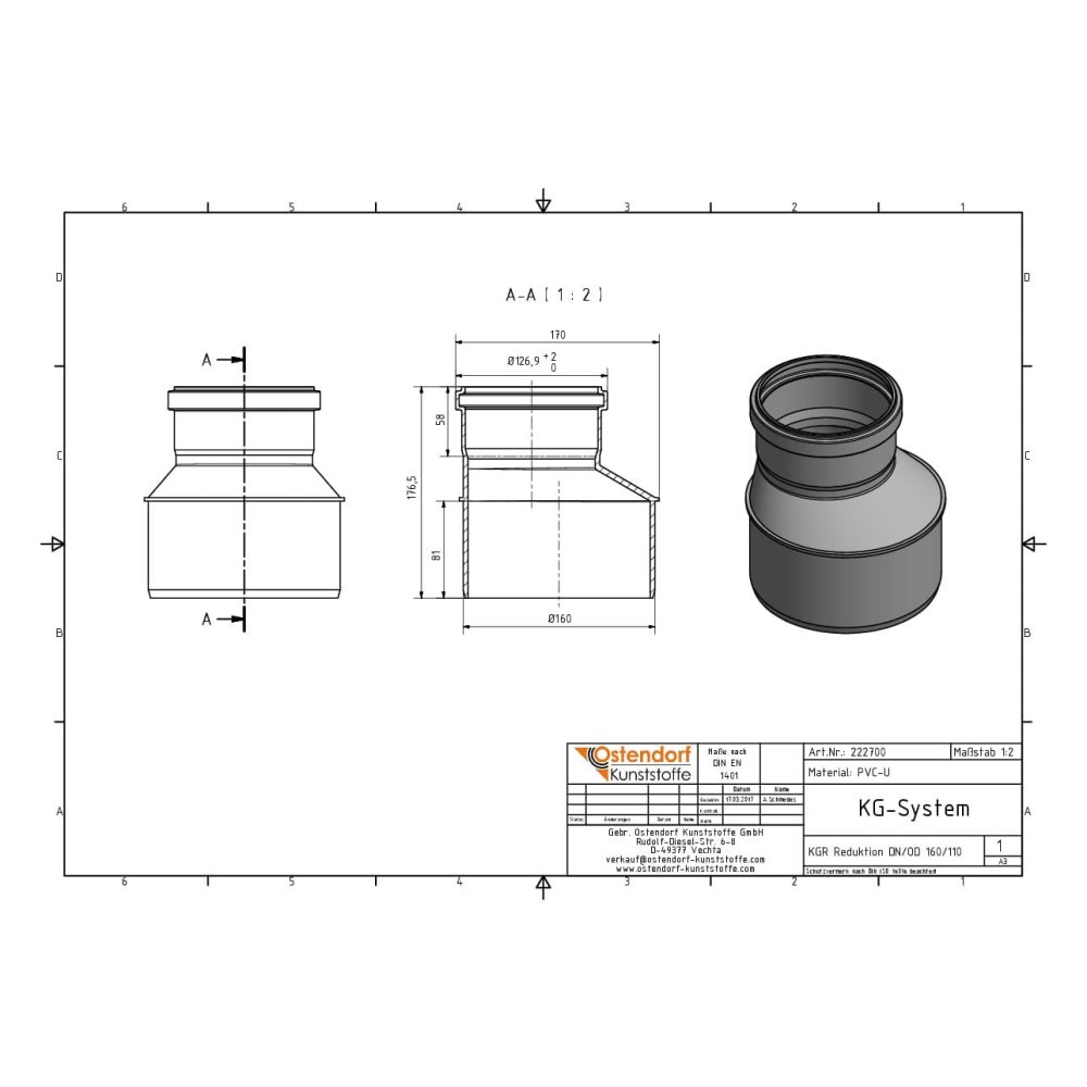 Μείωση KGR DN/OD 160/110-1