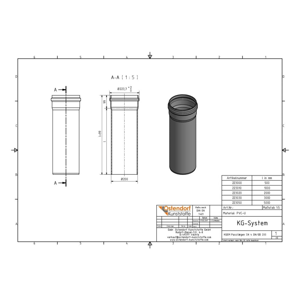 Σωλήνας KGEM SN 4 DN/OD 200 x 1000 mm-1