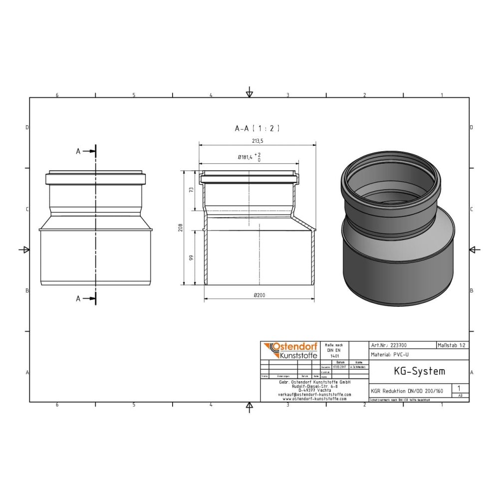 KGR Μείωση DN/OD 200/160-1