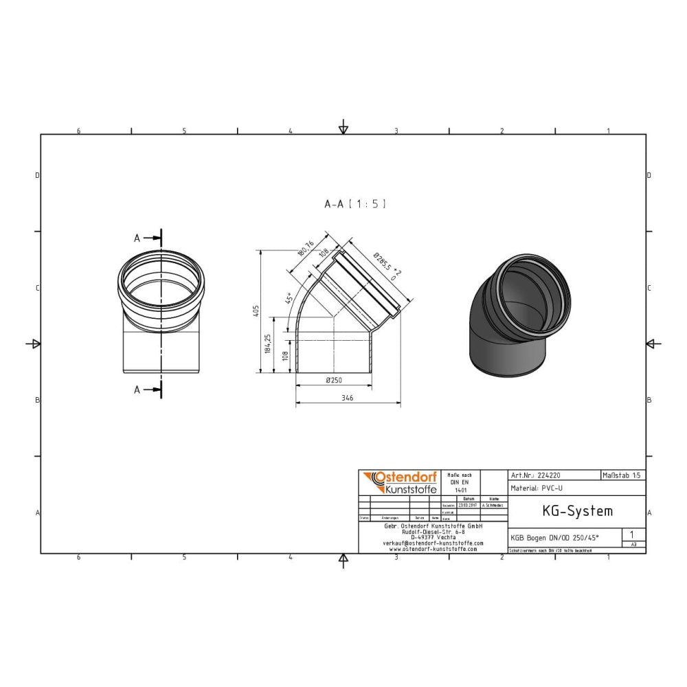 KGB Καμπύλη DN/OD 250 45 Μοίρες-2