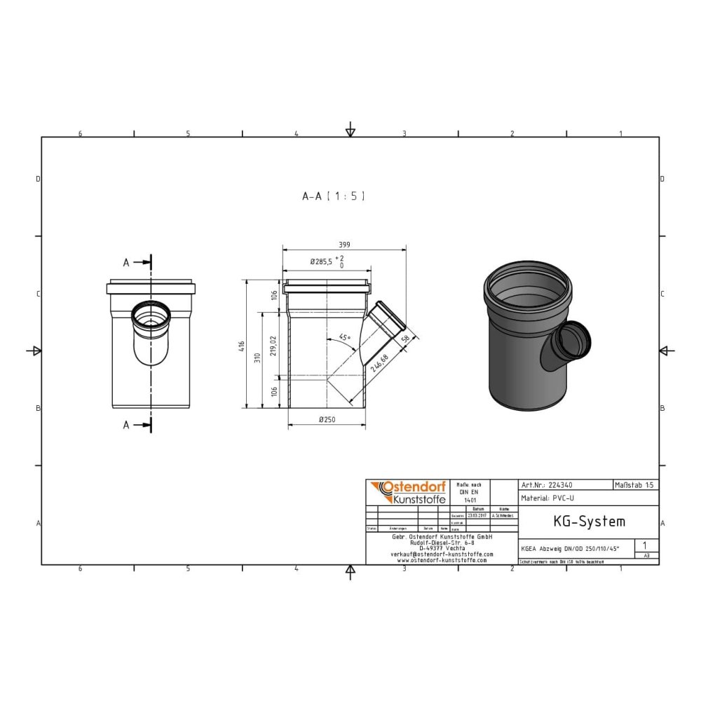 KGEA Διακλάδωση DN/OD 250/110 45 Μοίρες-4