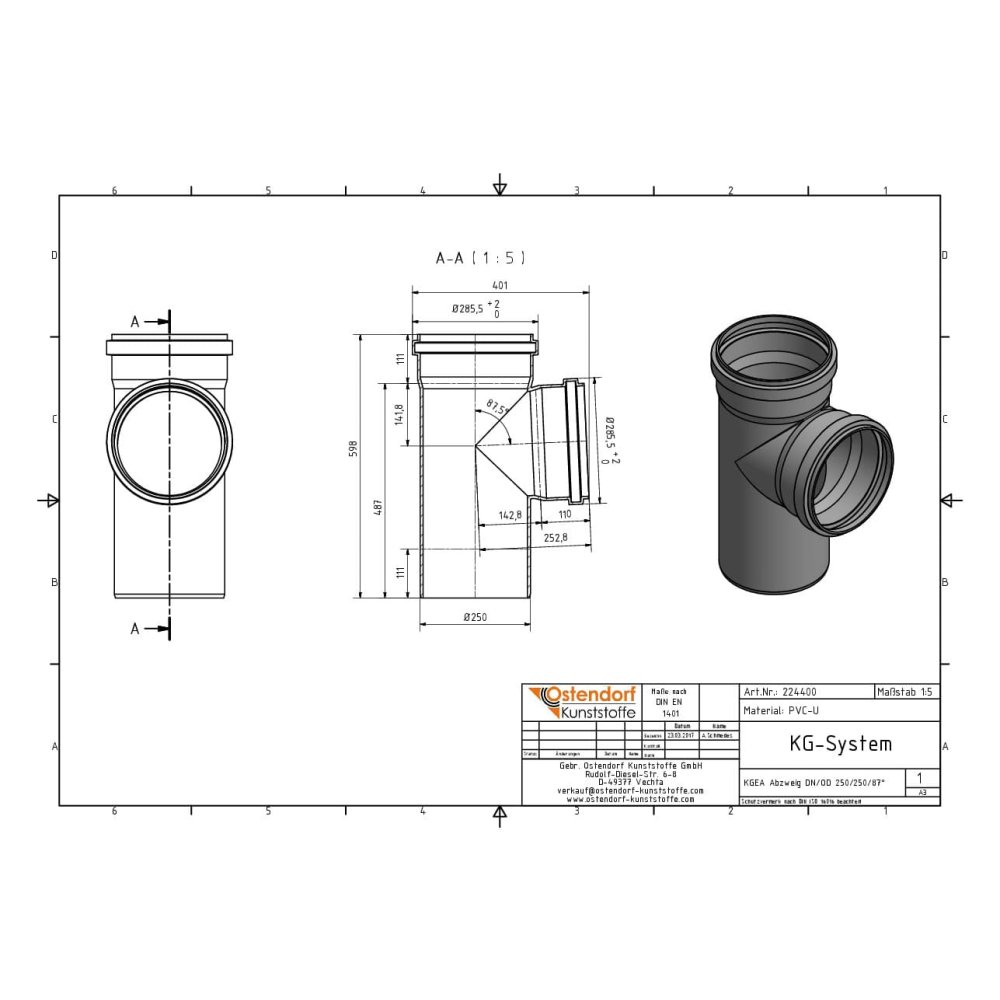 KGEA Διακλάδωση DN/OD 250/250 87 Μοίρες-1