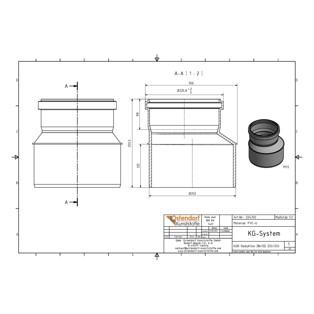 KGR Μείωση DN/OD 250/200-0