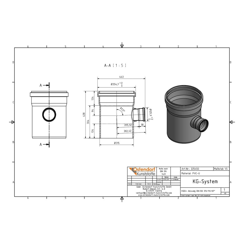 KGEA Διακλάδωση DN/OD 315/110 87 Μοίρες-2