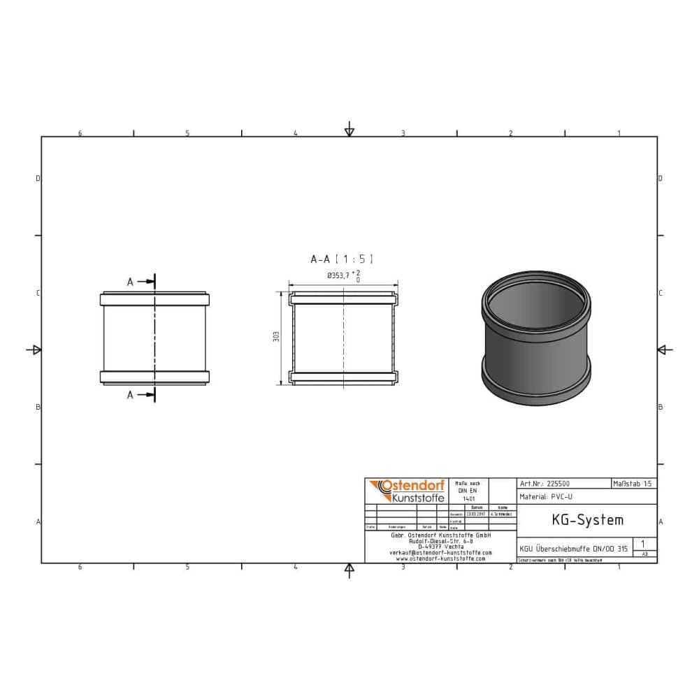 KGU Συρόμενος σύνδεσμος DN/OD 315-1