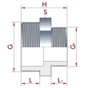 PVC - U Διπλό νίπελ μειωμένο AG 3/4" x 1/2"-0