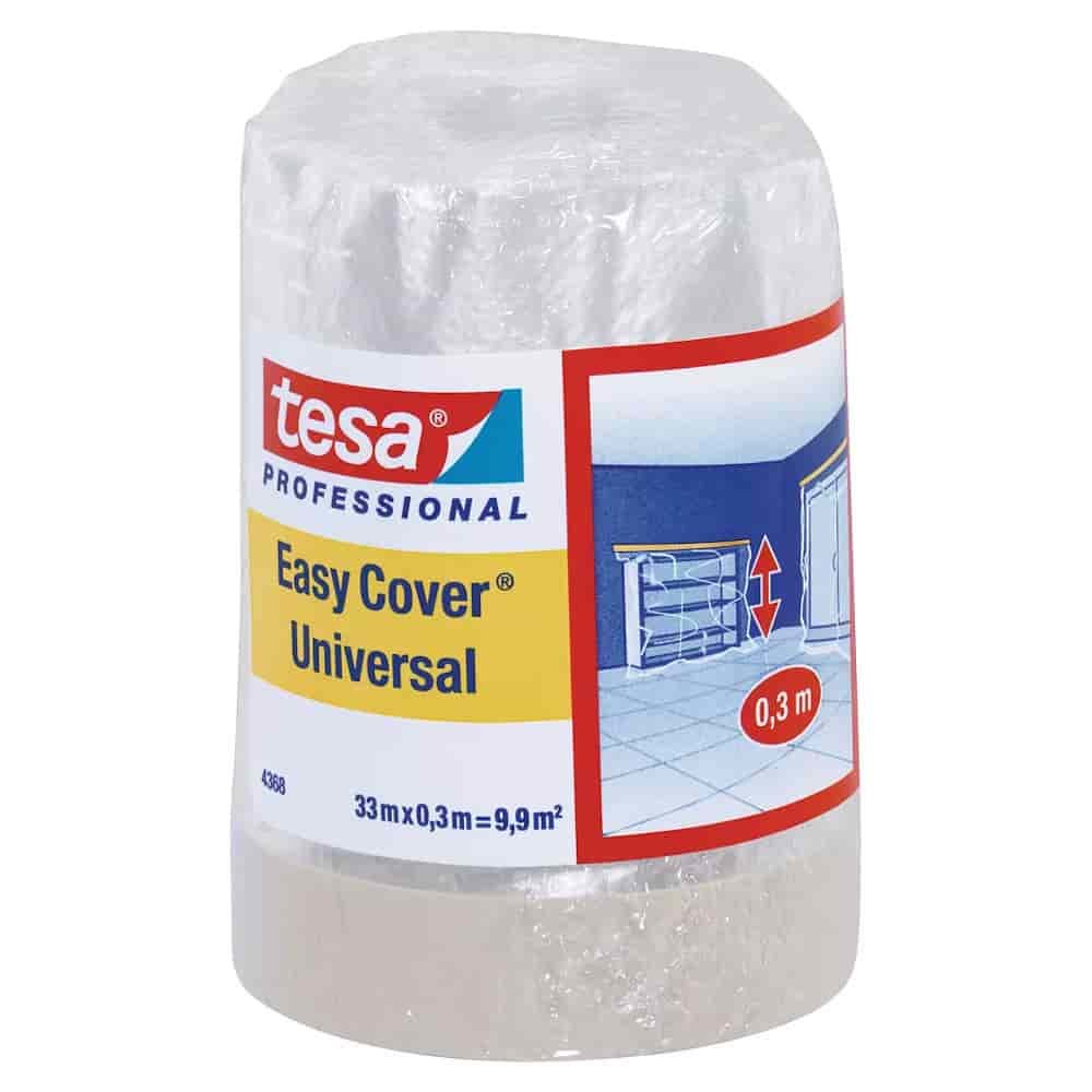 tesa Easy Cover 4368 Premium Malerkrepp mit Abdeckfolie 300 mm x 33 m (ανοιχτό μπεζ-ματ)