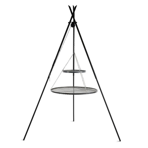 [BONI-C111447] Ψησταριά "TIPI" 210 cm + Διπλή σχάρα 80 cm και 40 cm από φυσικό ατσάλι