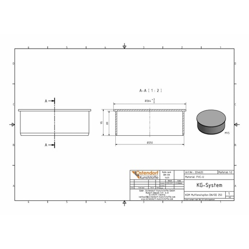 [BONI-224620] KGM Muffenstopfen DN/OD 250