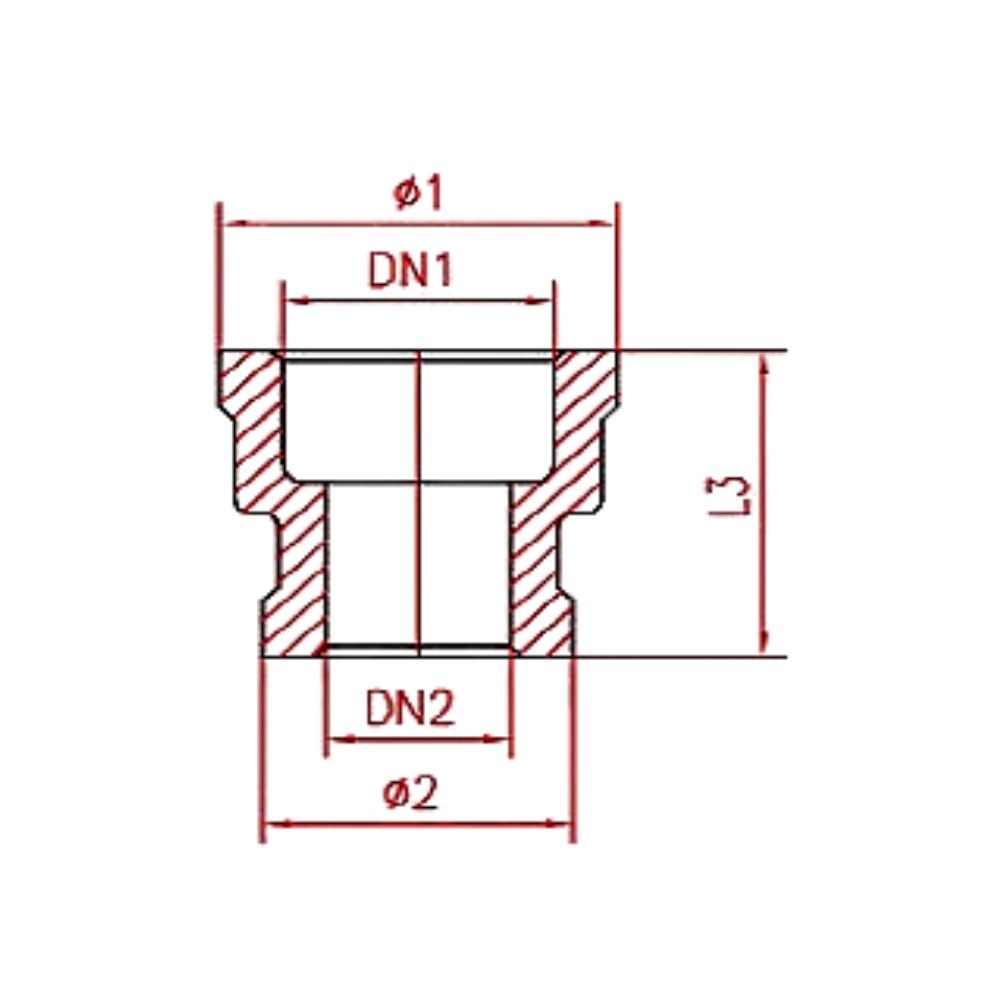 Threaded Fitting Stainless Steel Reducing Coupling 1" Female x 3/4" Female-1